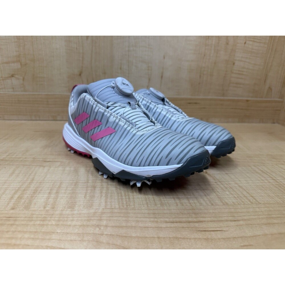 Adidas Code Chaos BOA JR. FW5626 Grey Pink Junior Golf Shoes (Size 5)